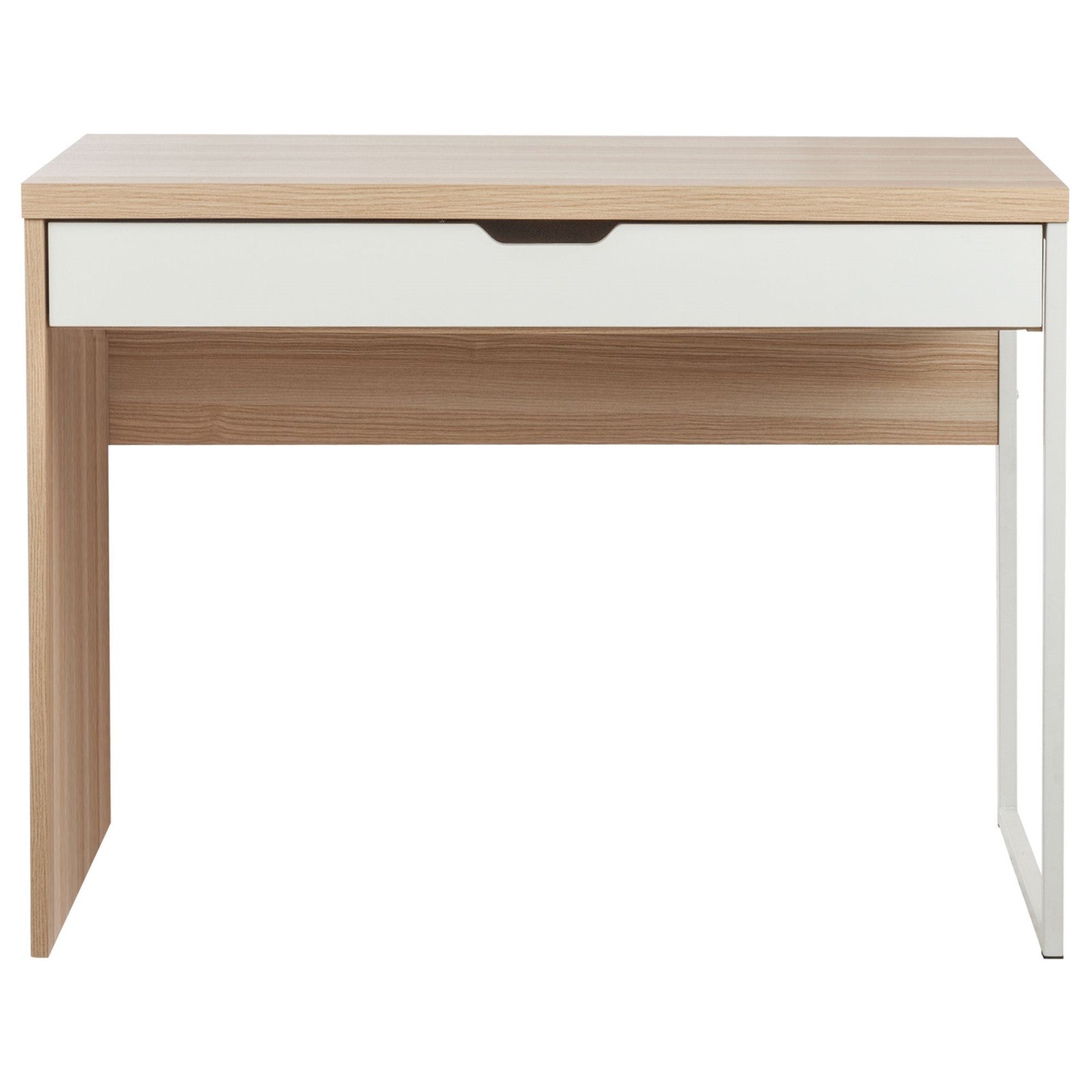 Laptop Desk in Oak and White for Modern Living