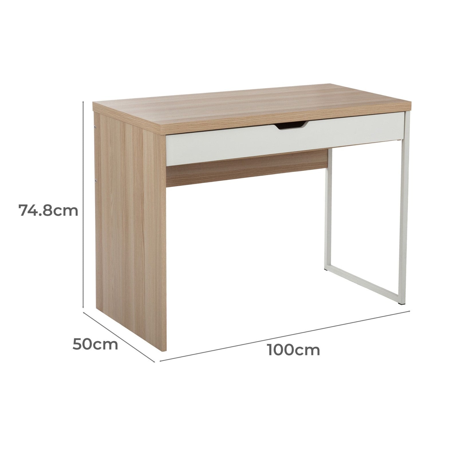 Laptop Desk in Oak and White for Modern Living