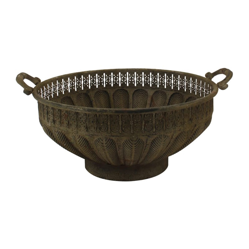 Large Baroque Bowl with Handles Garden Decor - 46×38.5x21cms