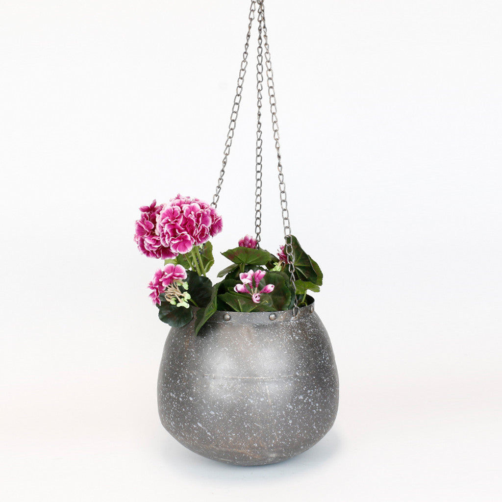 Large Metal Hanging Planter Pot with Chain