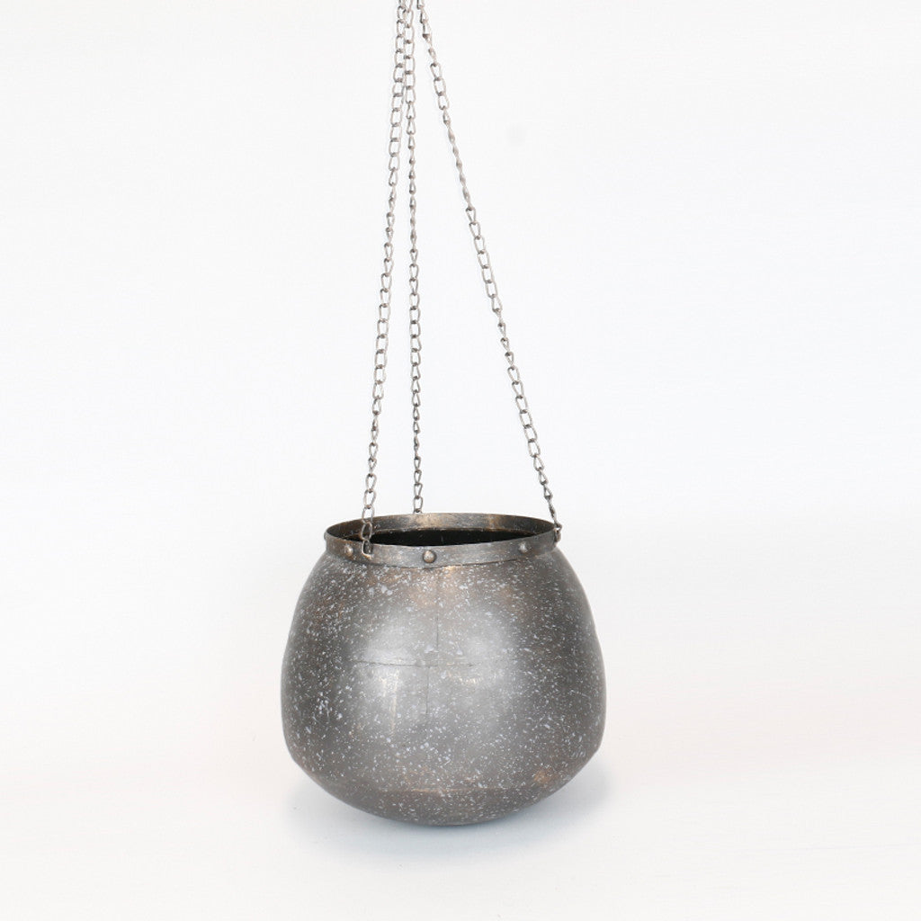 Large Metal Hanging Planter Pot with Chain