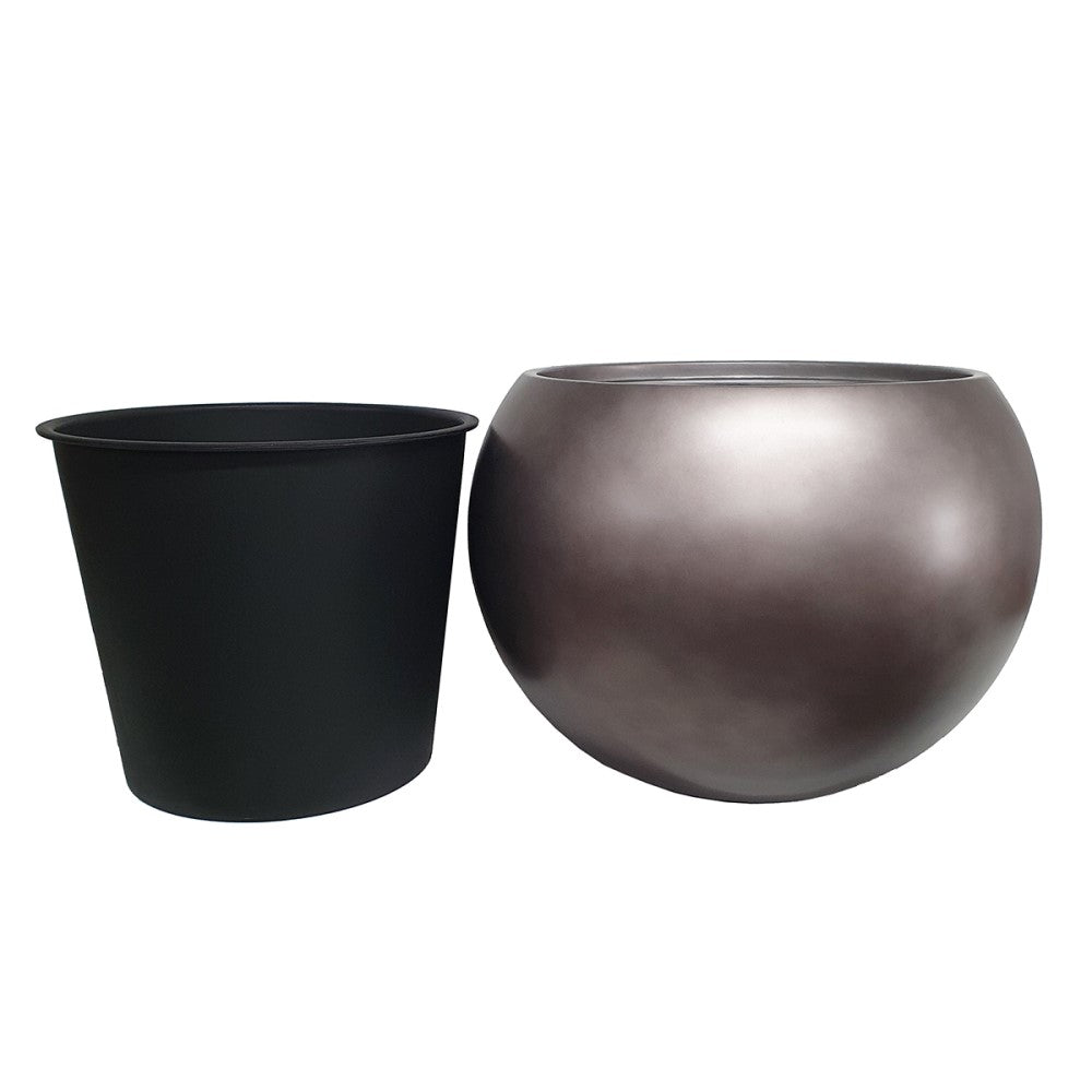 Large Round Majesty Plant Pot - Coffee