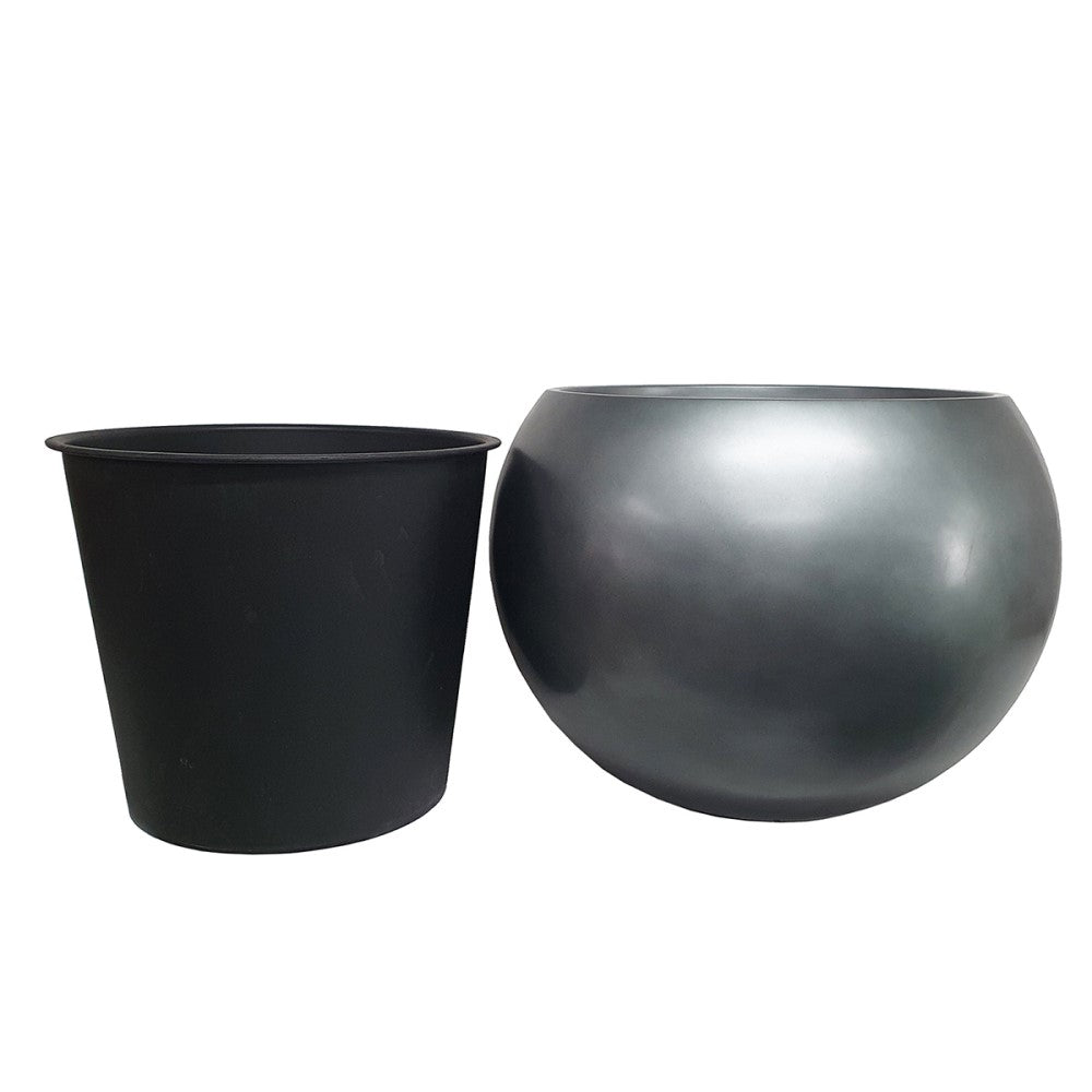 Large Round Majesty Plant Pot - Grey