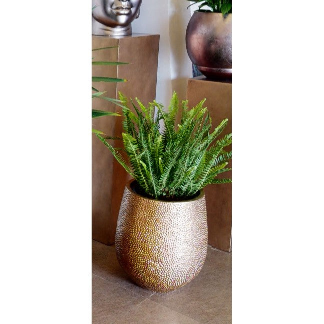 Large Vibrant Floor Indoor Planter Pot - Gold