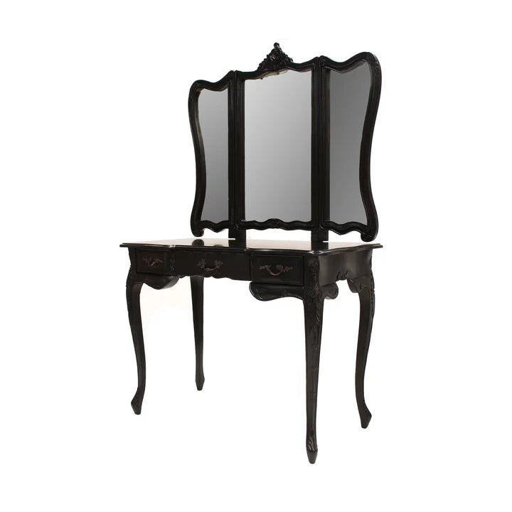 Large Wooden Paris Dressing Table - Black