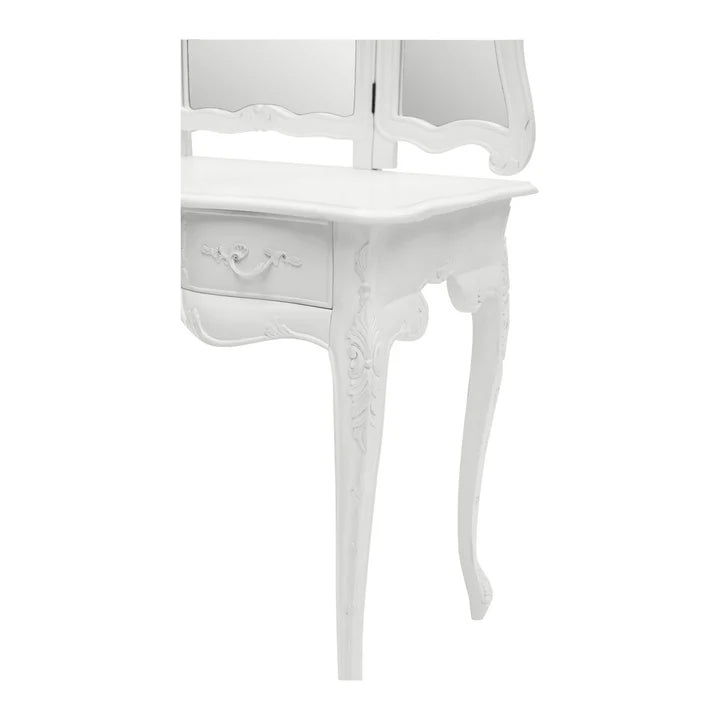 Large Wooden Paris Dressing Table - White