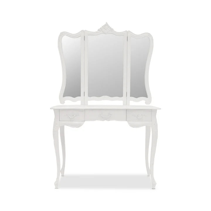 Large Wooden Paris Dressing Table - White