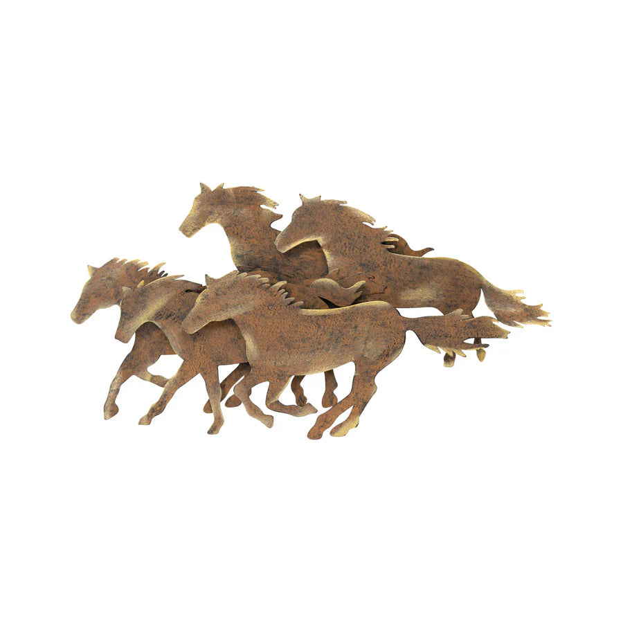 Laser-Cut 3D Cantering Horses Wall Art 56cms