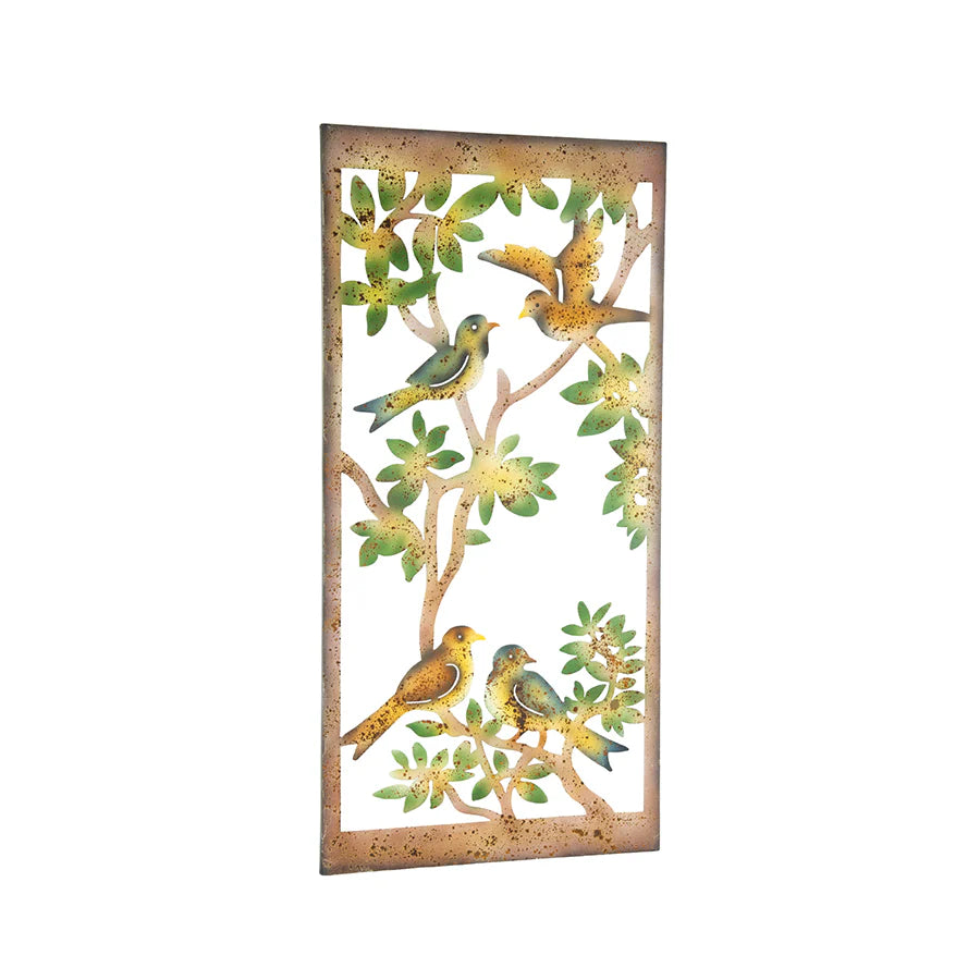 Laser-Cut Colourful Birds on Branches Wallart 90cms