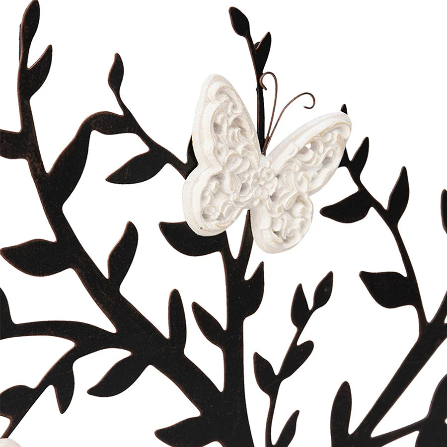 Laser-Cut Family With White Butterflies Wall Art