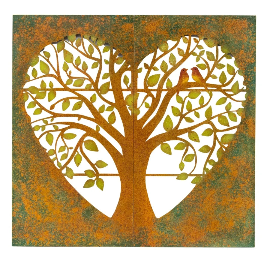 Laser Cut Heart 2-Piece Tree-of-Life Wall Art