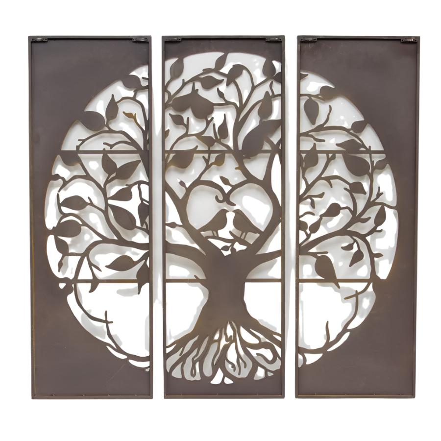 Laser-Cut Tree-of-Life 3-Piece Wall Art 90cms