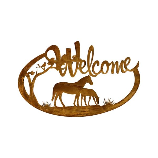 Laser-Cut Welcome Horses Wall Art -60.5cms