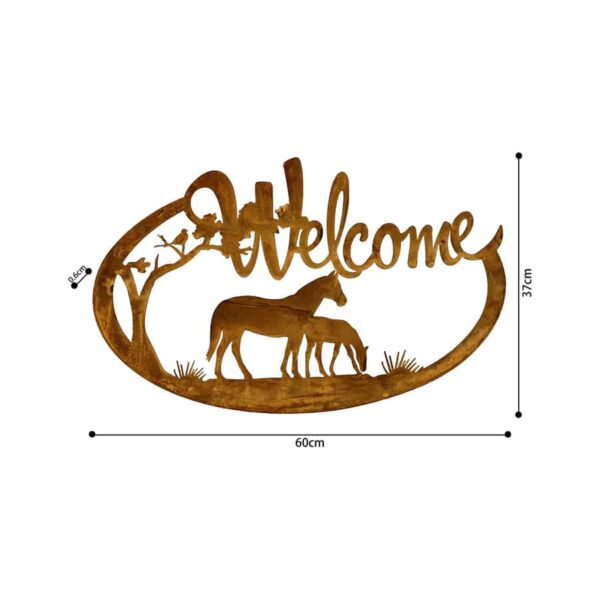 Laser-Cut Welcome Horses Wall Art -60.5cms