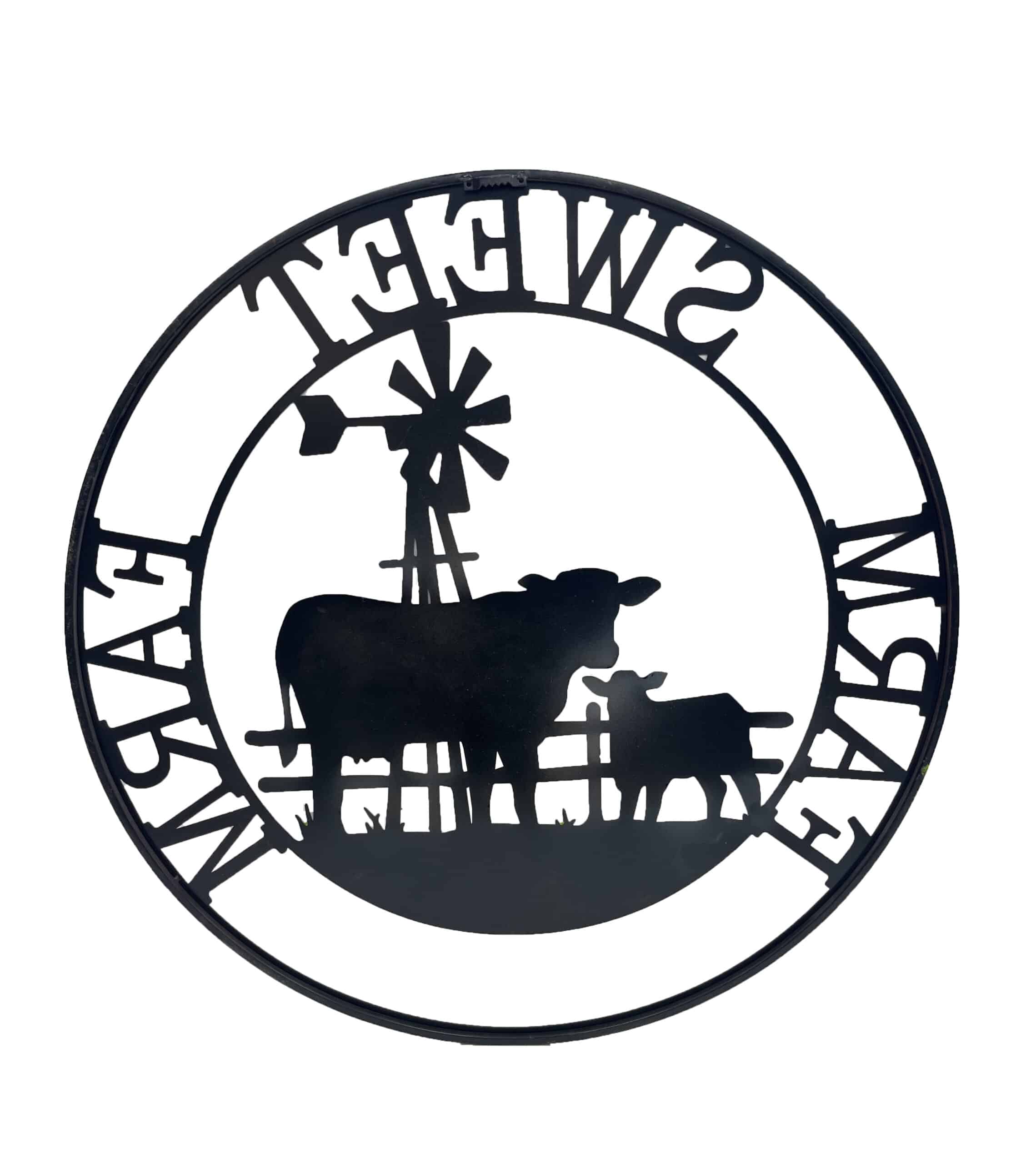 Laser-cut Cow Farm Sweet Farm Wall Art - 60cms