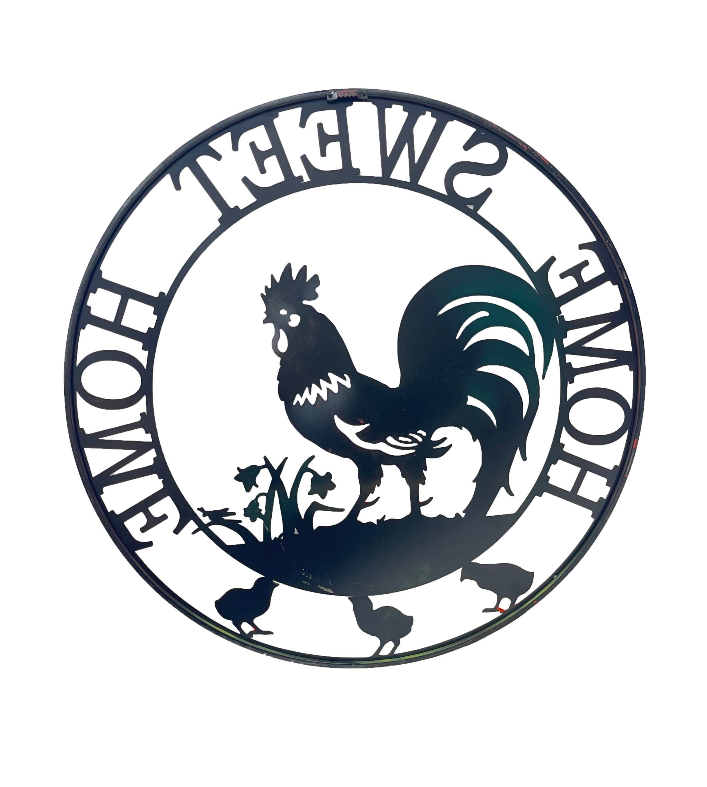 Laser-cut Rooster Home Sweet Home Wall Art - 60cms