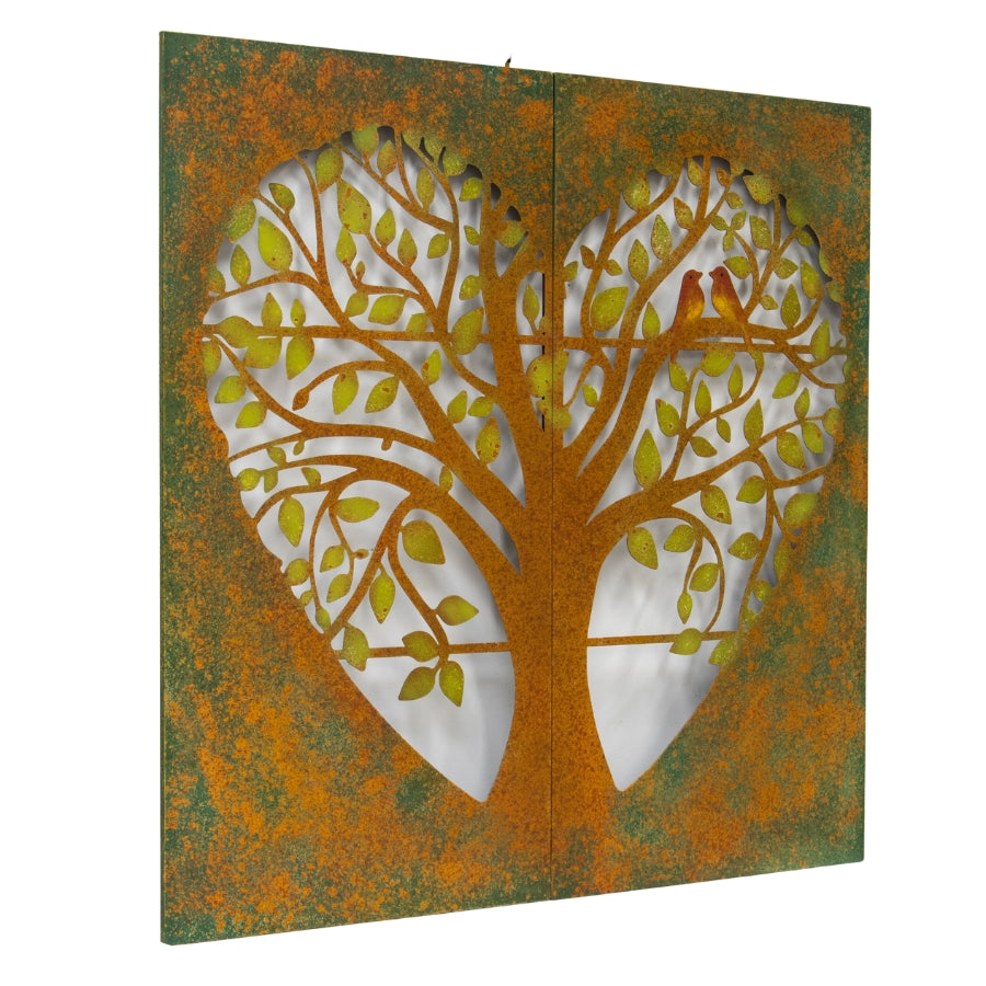 Laser Cut Heart 2-Piece Tree-of-Life Wall Art