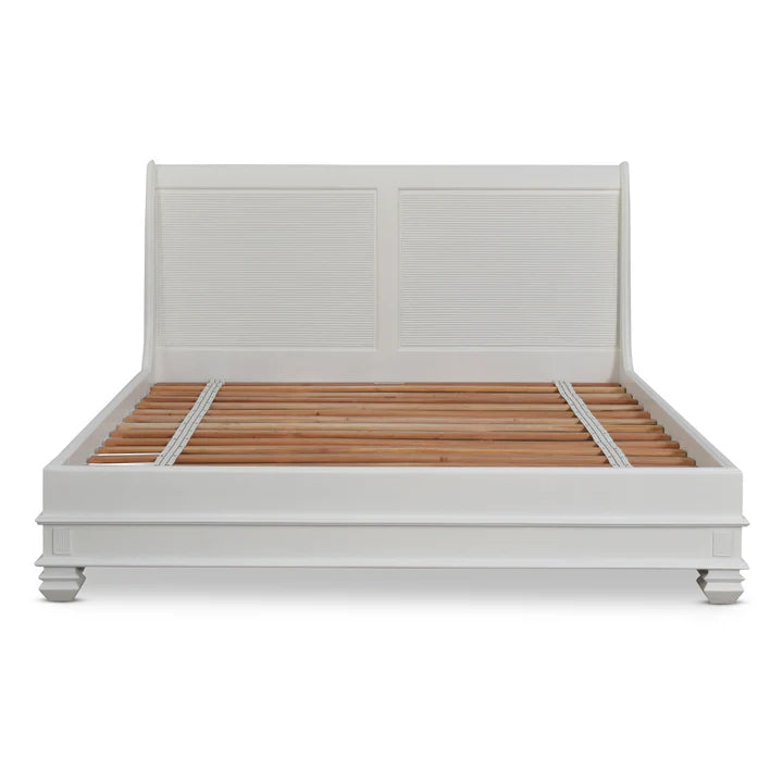 Lavish Low Footboard King Size Bed - White