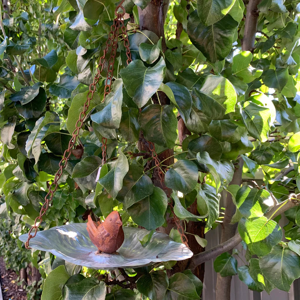 Leafy Hanging Bird Feeder Appeal - Silver