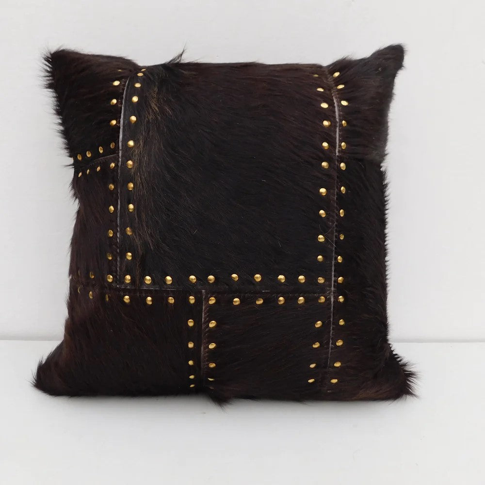 Leather Exotic Cowhide Cushion Pillow Cover 40 x 40cms