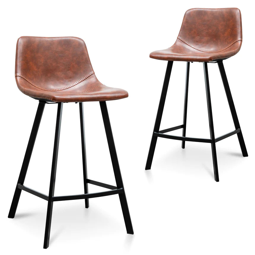 Leather Haven Bar Chair Stool (Set of 2)