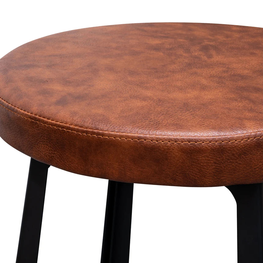 Leather Made Bar Stool - Black & Brown