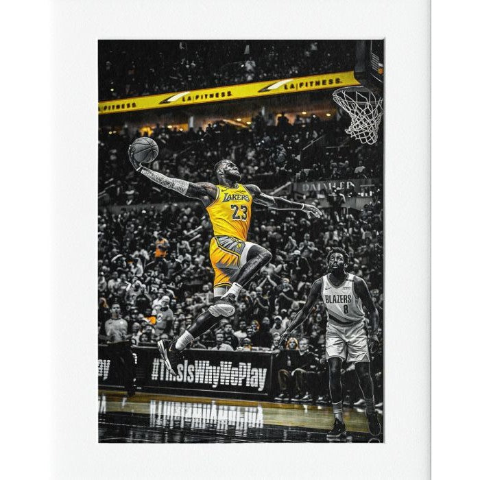 Lebron Dunk HQ Mounted Print Wall Decor - 40x50cms