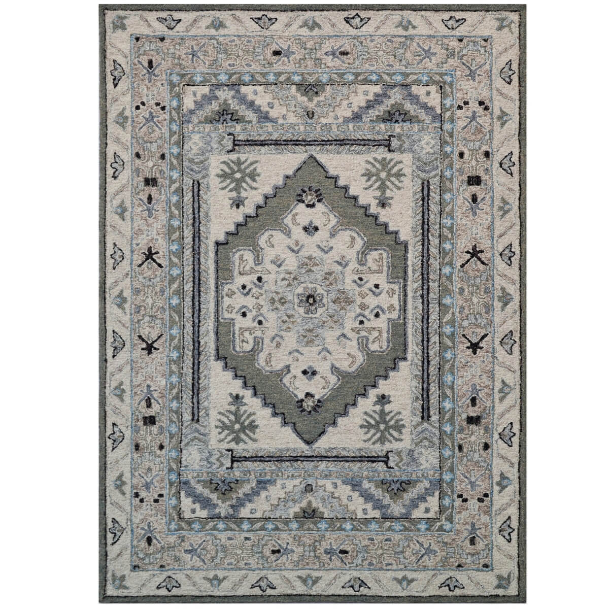 Leland Handmade Woolen Rug - Silver Cream (Available in 3 Sizes)