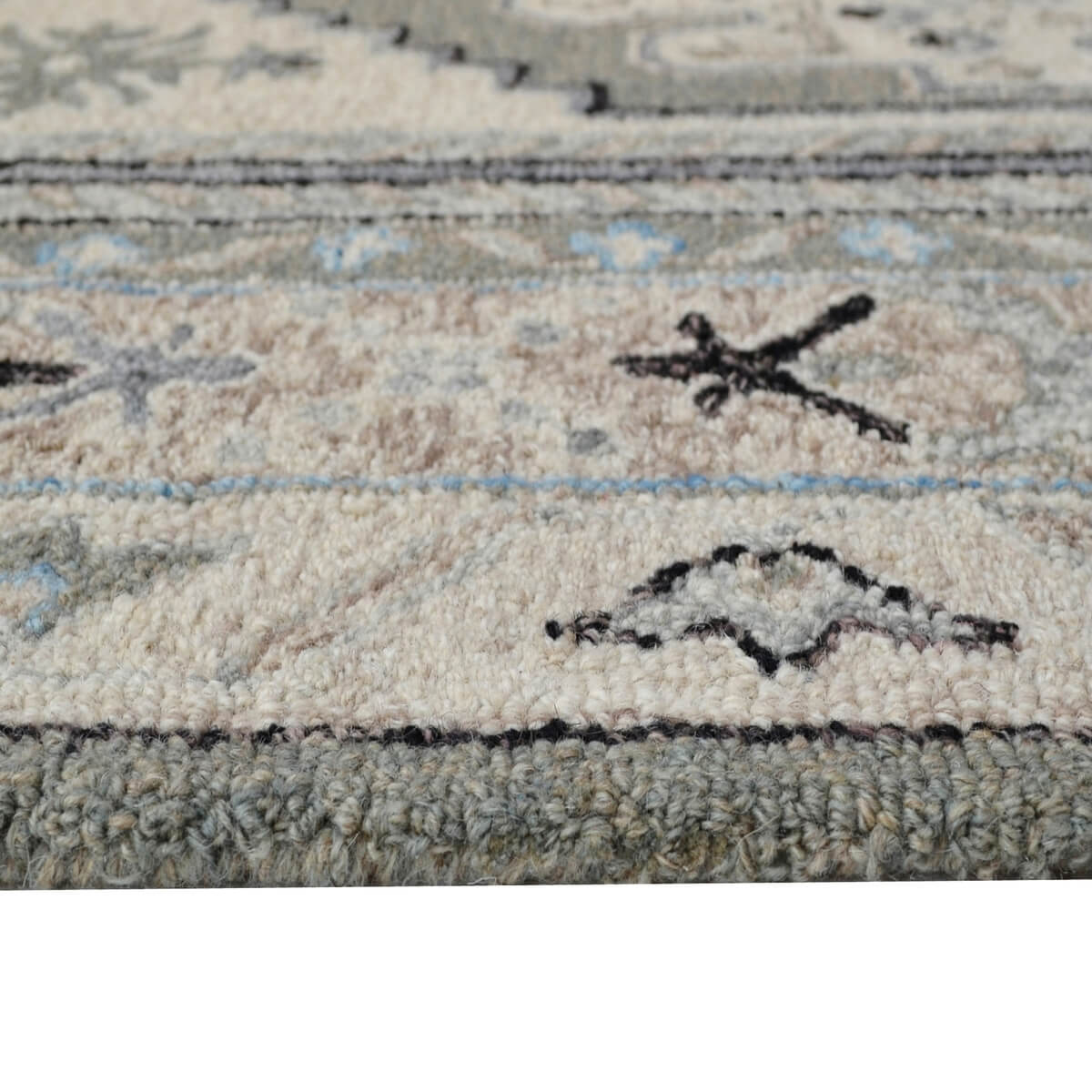 Leland Handmade Woolen Rug - Silver Cream (Available in 3 Sizes)