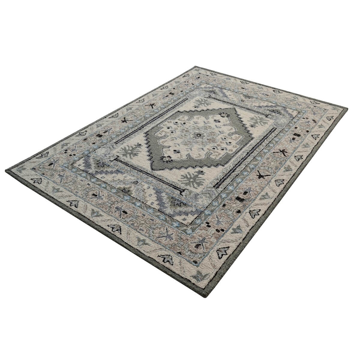 Leland Handmade Woolen Rug - Silver Cream (Available in 3 Sizes)