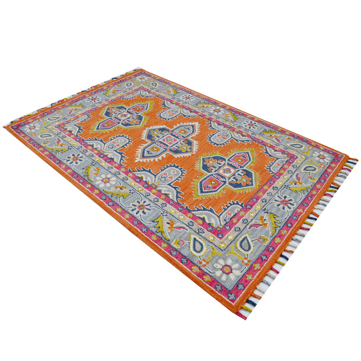 Leland Handmade Woolen Rug - Orange (Available in 3 Sizes)