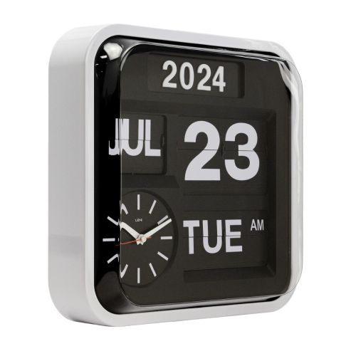 Leni Bankers Clock with Calendar 32x32cms - Black