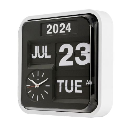 Leni Bankers Clock with Calendar 32x32cms - Black