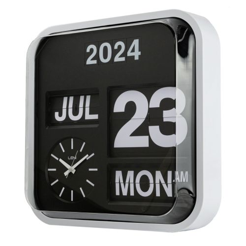 Leni Bankers Clock with Calendar 43x43cms - Black