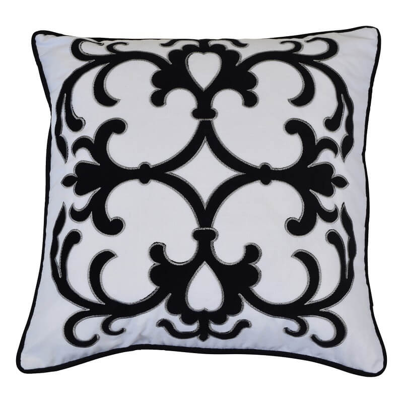 Lennox Cotton 50x50cm Square Cushion Cover - Black