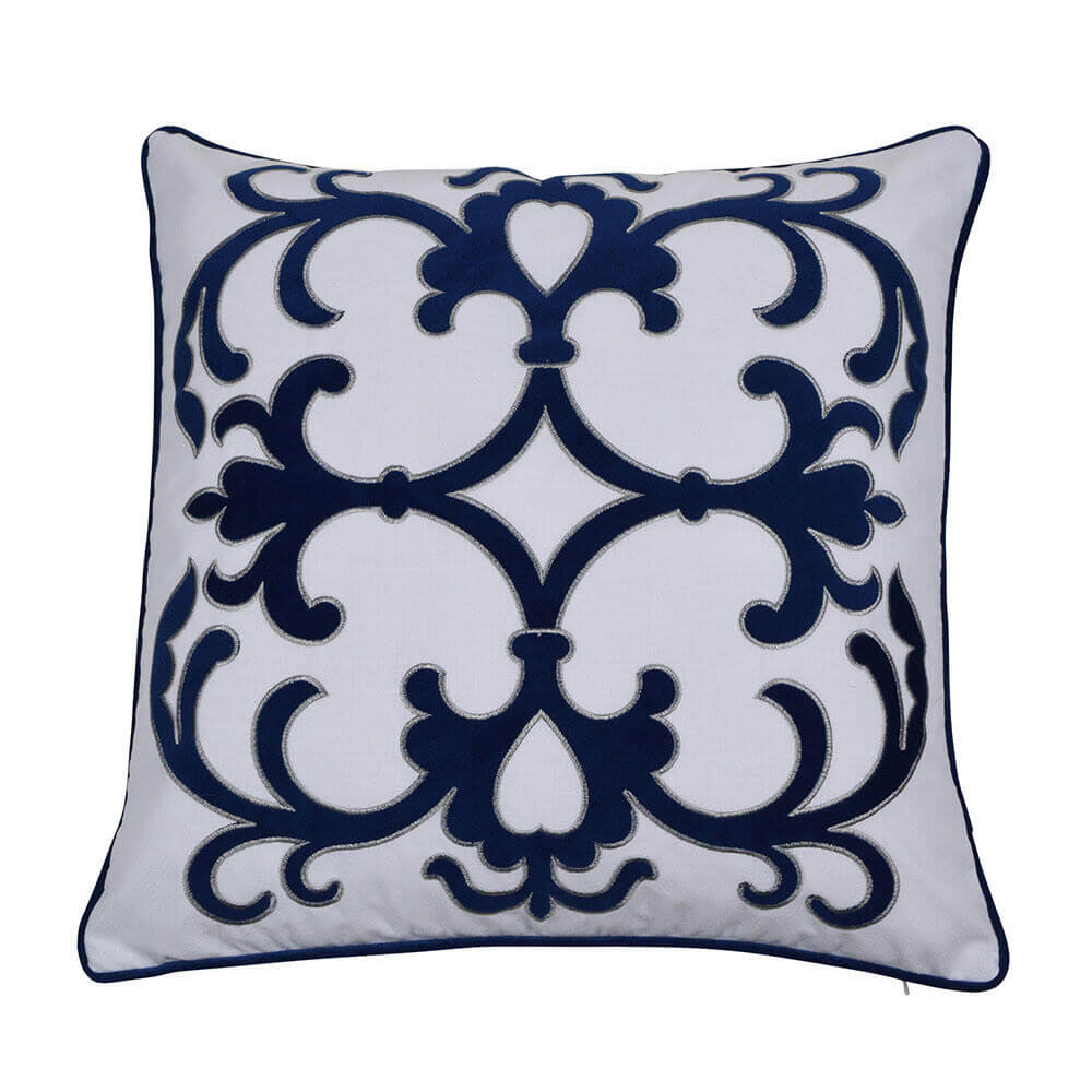 Lennox Cotton 50x50cm Square Cushion Cover - Navy