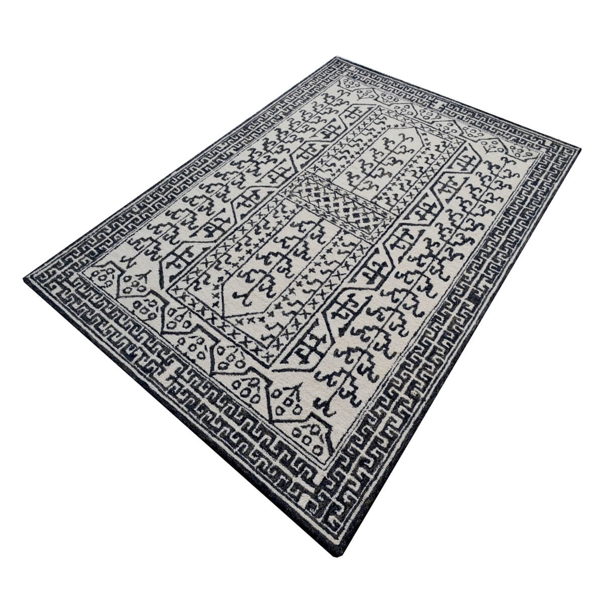 Lipi Handmade Woolen Rug Grey (Available in 3 Sizes)