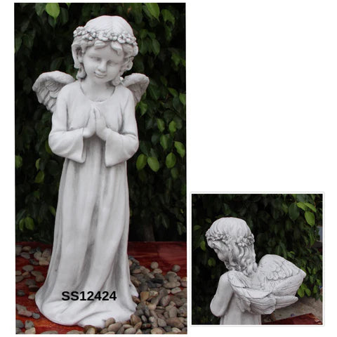 Little Angel with Wing Bird Feeder Sculpture