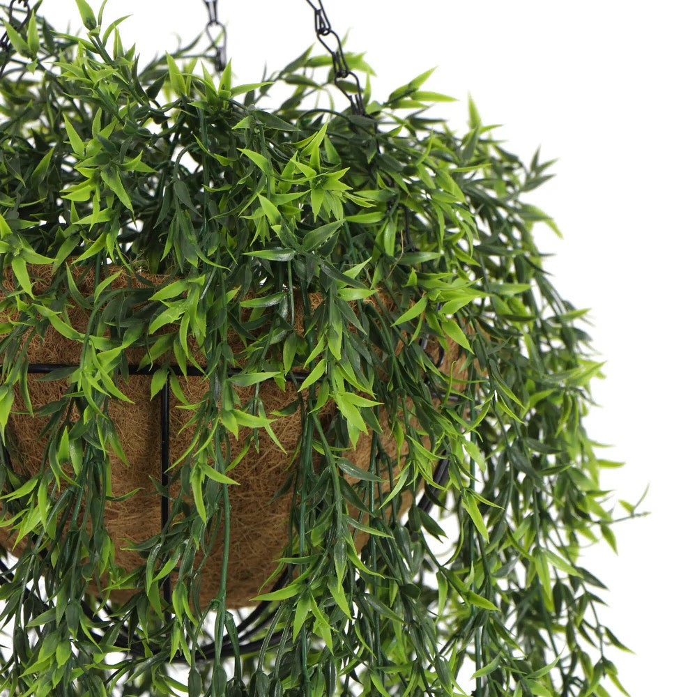 Long Hanging Artificial Ruscus Basket 135cms