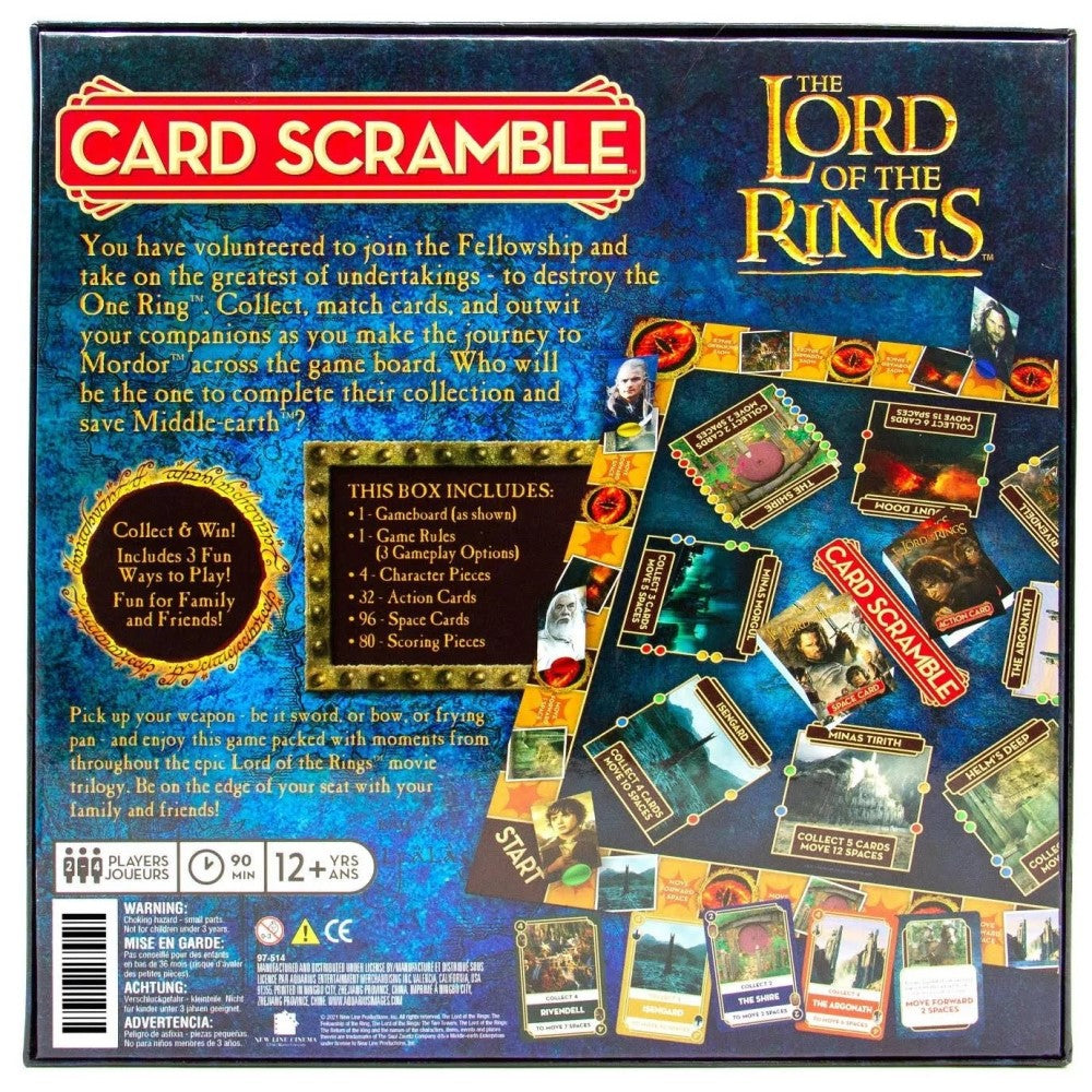 Lord Of The Rings Card Scramble Board Game