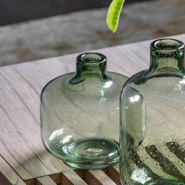 Lovely Green Vase with Subtle Bubble Detail