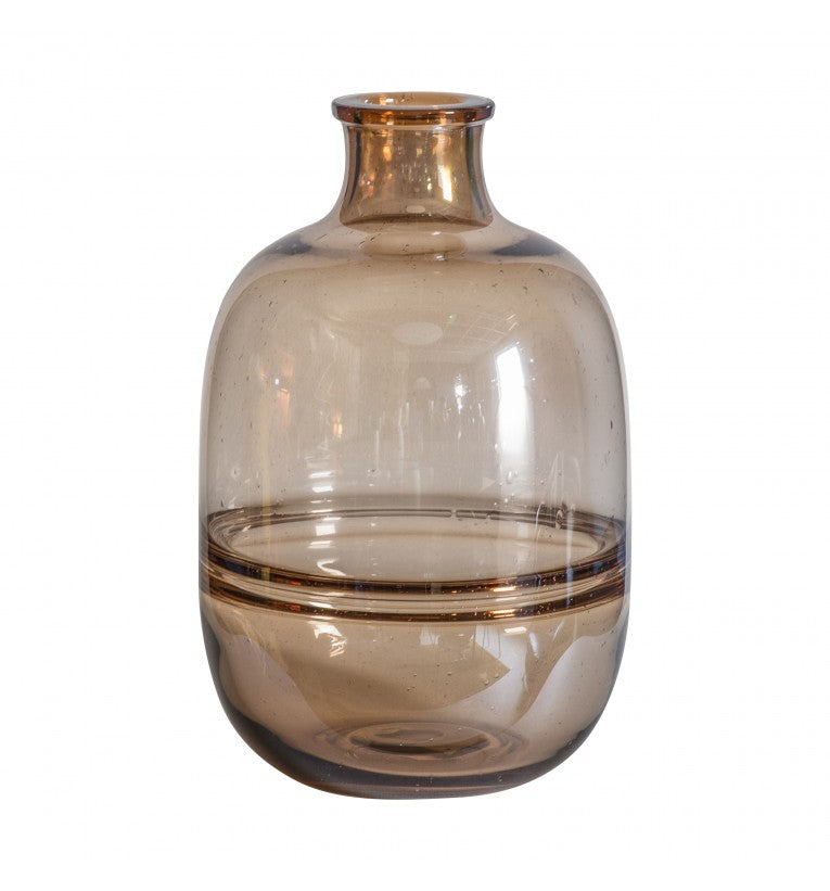 Lovely Vase with Warm Brown Glass and Details