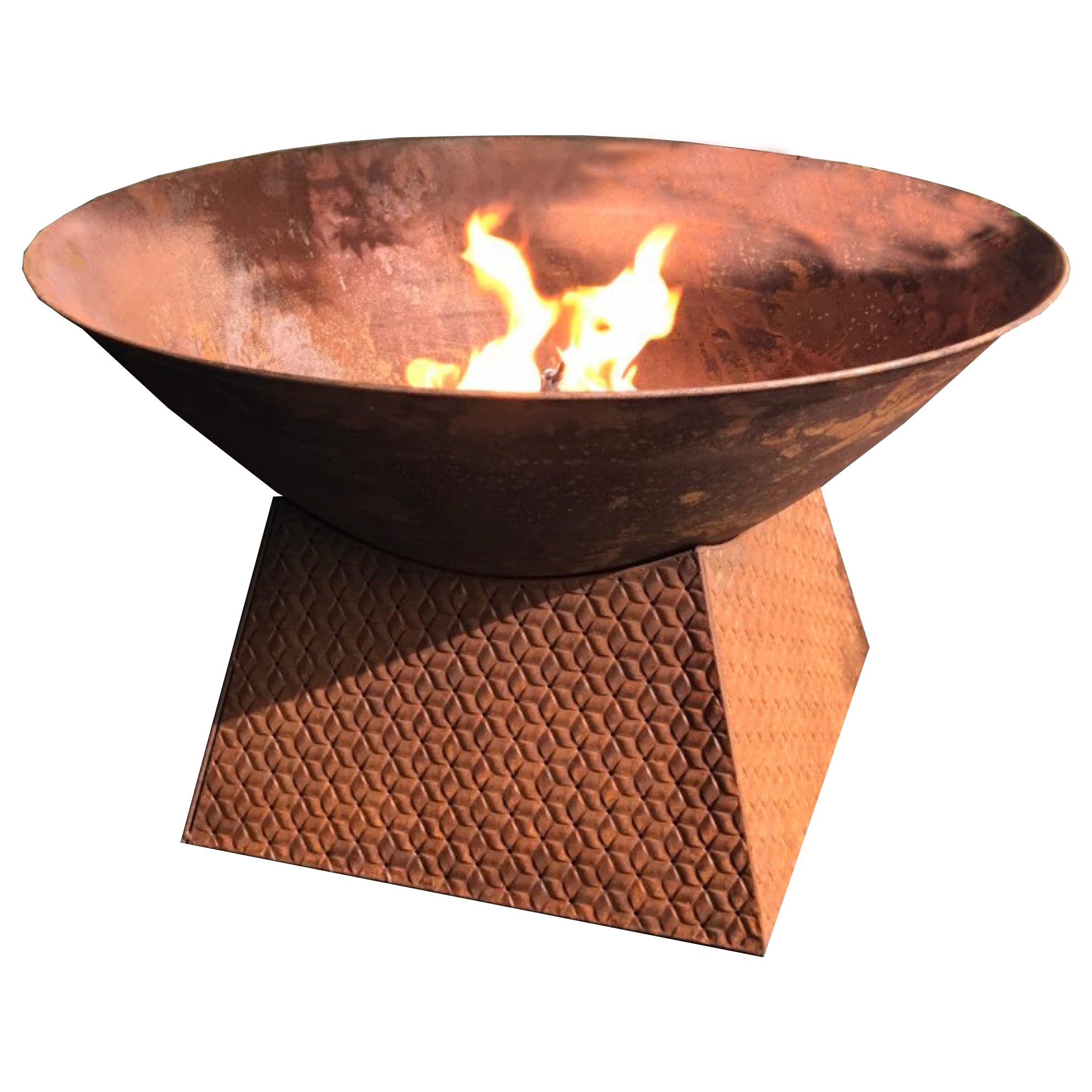 Lunar Luminescence Fire Pit Bowl with Weave Base