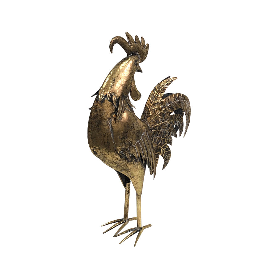 Lustre Gold Proud Rooster Facing Back 58cms