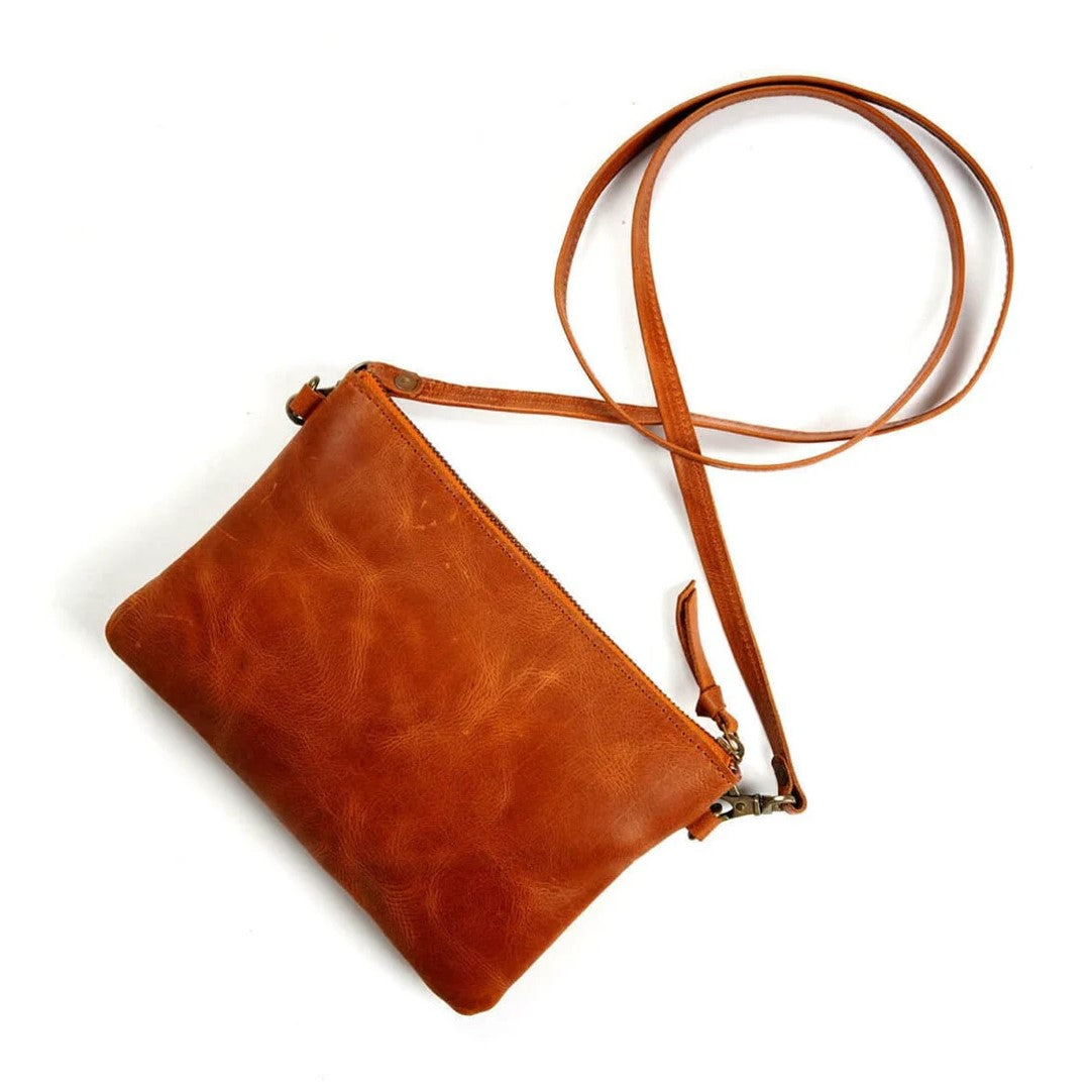 Luxe Luminary Elegant Leather Clutch Bag with Sling