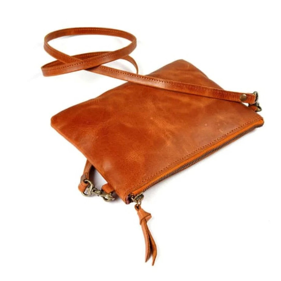 Luxe Luminary Elegant Leather Clutch Bag with Sling