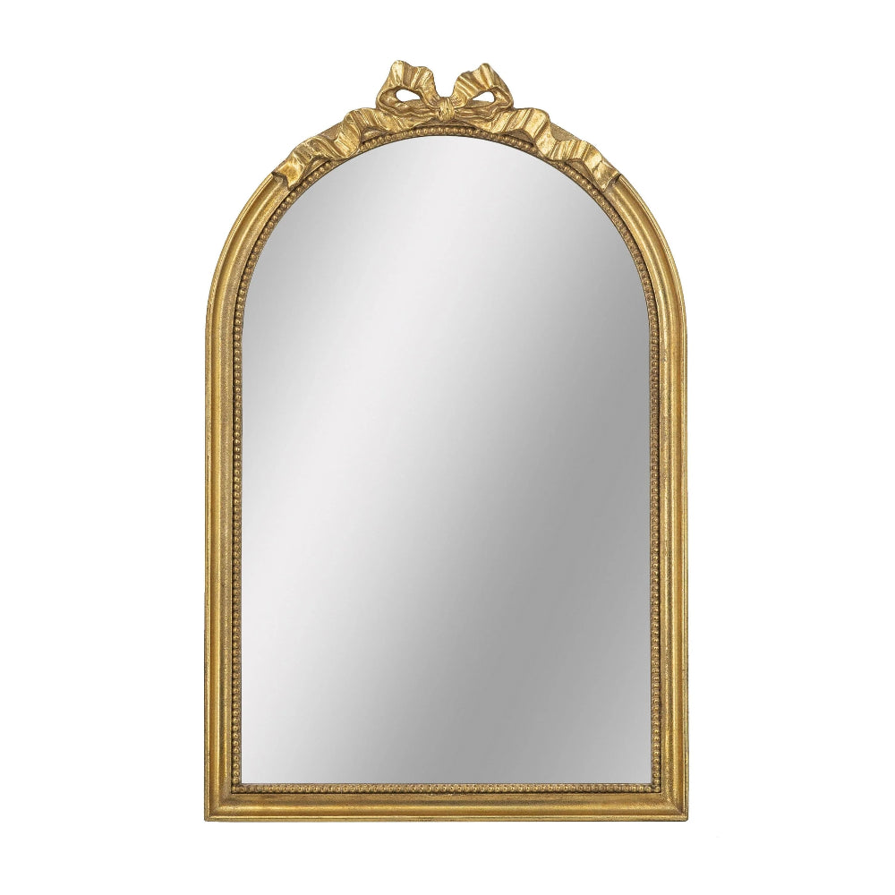 Luxurious Arched Gold Bow Wall Mirror - 95cms