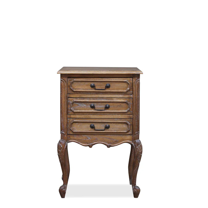 Luxurious French Provence Bedside Cabinet - Weathered Oak