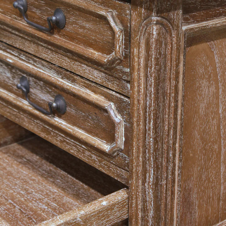 Luxurious French Provence Bedside Cabinet - Weathered Oak