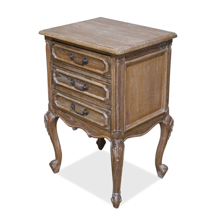 Luxurious French Provence Bedside Cabinet - Weathered Oak